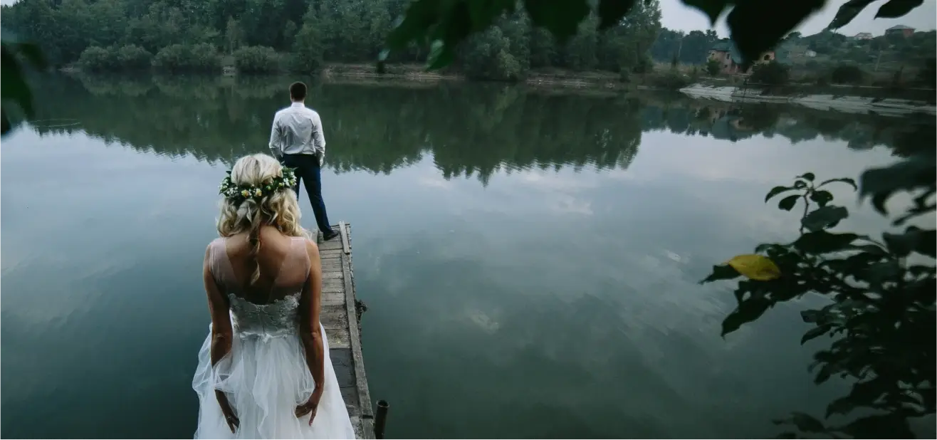 first look bride groom at the waterfront