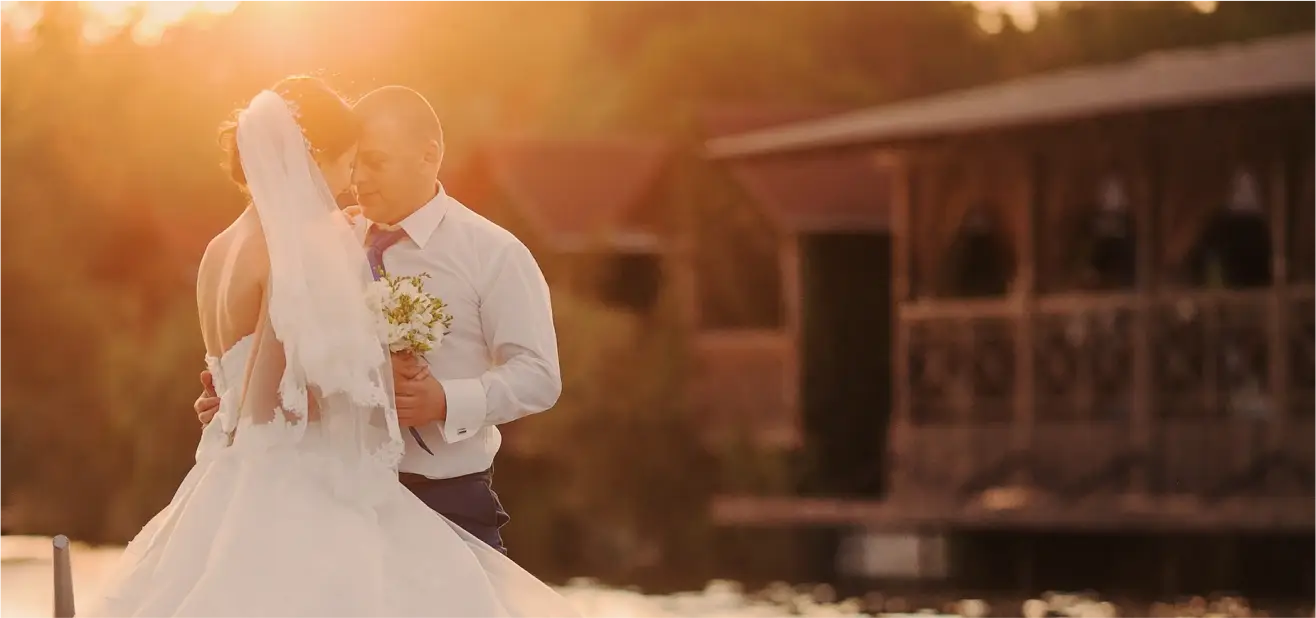 Just married couple on a boat